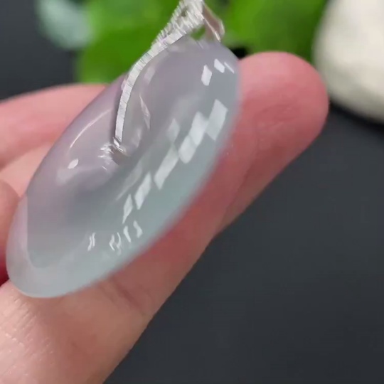 F30493047 Jadeite Peace Pendant with 18K Gold and Diamond Accents, Total Weight Approx. 10.1g