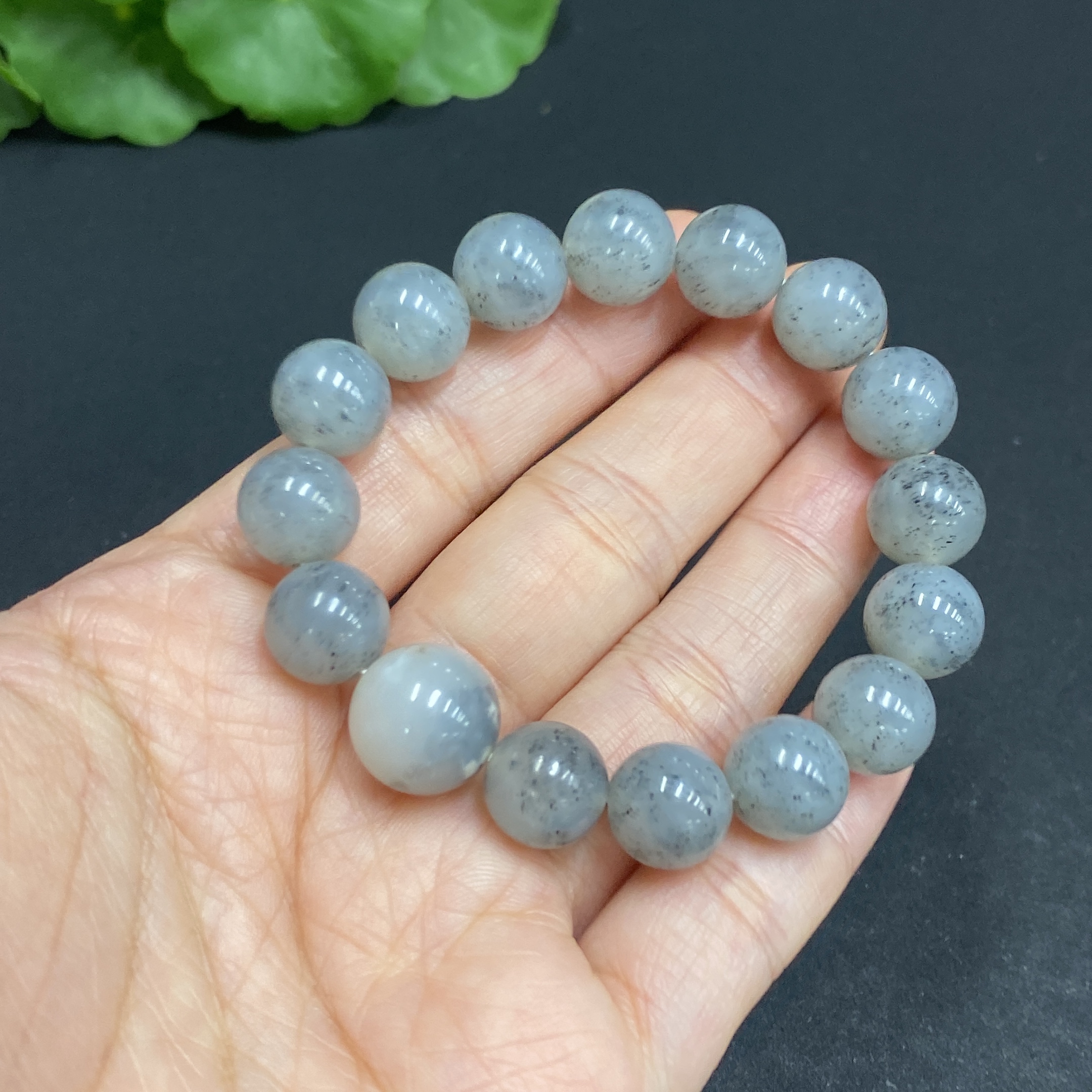 H33939937 Hetian Jade Bracelet Approximately 9.9mm Beads Total Weight About 26.5g