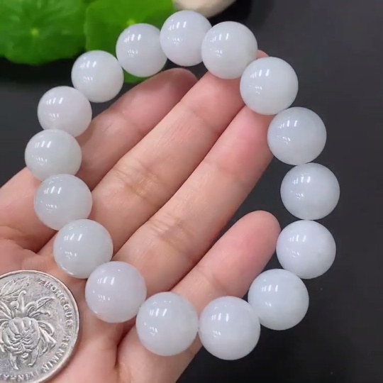 F24701492 JadeiteBracelet, Approx. 12.5mm Beads, Total Weight Approx. 53.4g