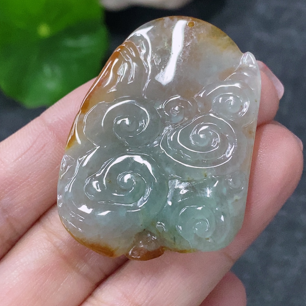 F34998908 Jadeite Pendant Phoenix Total Weight Approx. 13.8g Yellow Part Color Origin Undetermined