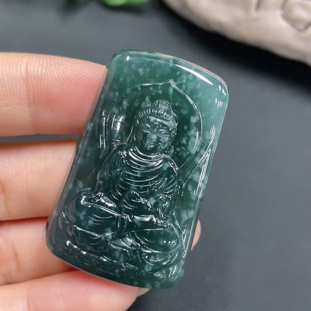 F19151833 Jadeite Pendant Guanyin Total Weight 22.592g