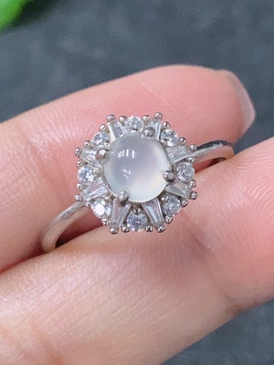 F34998545 Jadeite Inlaid Ring Non-Gold Adjustable Total Weight Approx. 2.04g