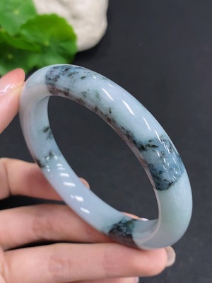 F34061236 Jadeite Round Bracelet, Total Weight Approx. 55.4g, Size 59, Contains Other Minerals