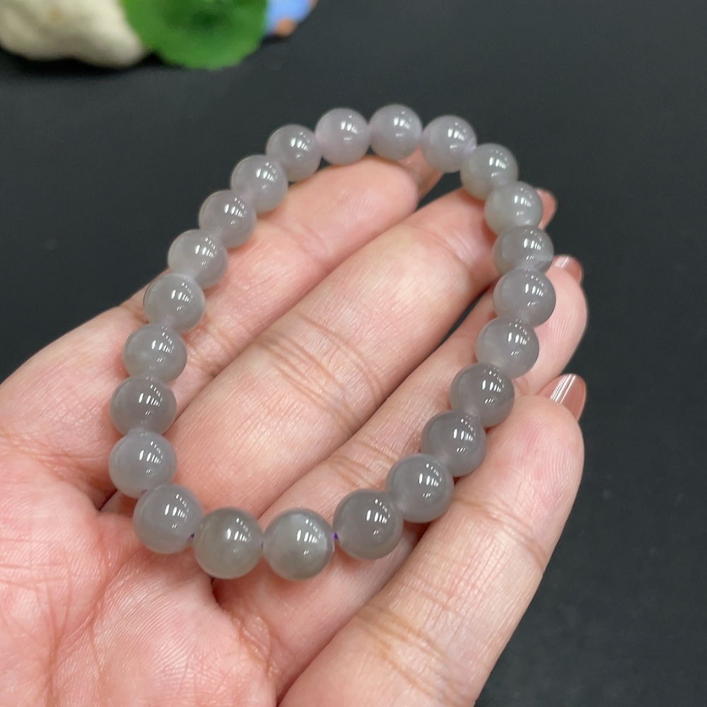 H34005349 Hetian Jade Bracelet, Approx. 7.6mm Beads, Total Weight About 17.3g