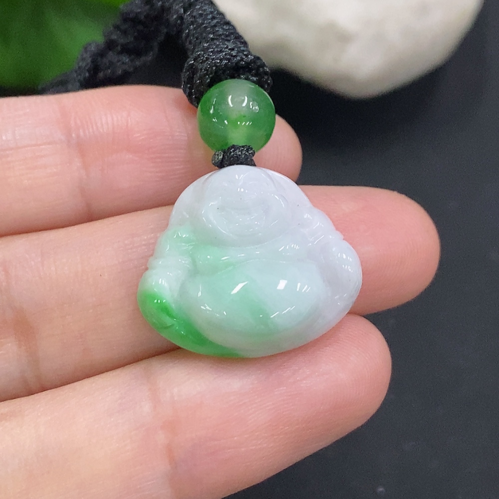 F35107733 Jadeite Buddha pendant Total weight approx. 5.2g (with non-A grade beads)