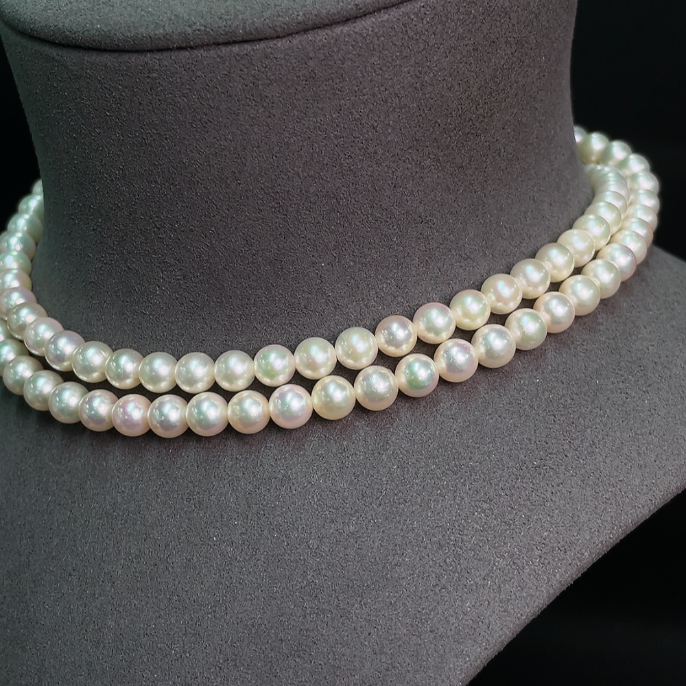 C34007629 Seawater pearl strand Non-gold Color origin undetermined Total weight approx. 50.85g Size 4.1-6.5mm