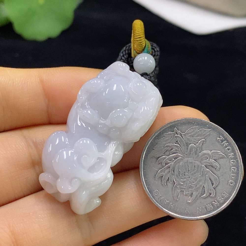 F33928791 Jadeite Pixiu Pendant Total Weight Approx. 20.23g (including rope weight)