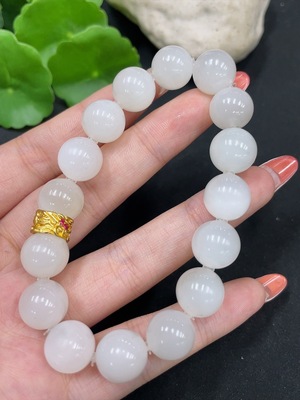 H35085356 Hetian Jade Bracelet, Approx. 11.7mm, Total Weight Approx. 43.4g, Non-Gold