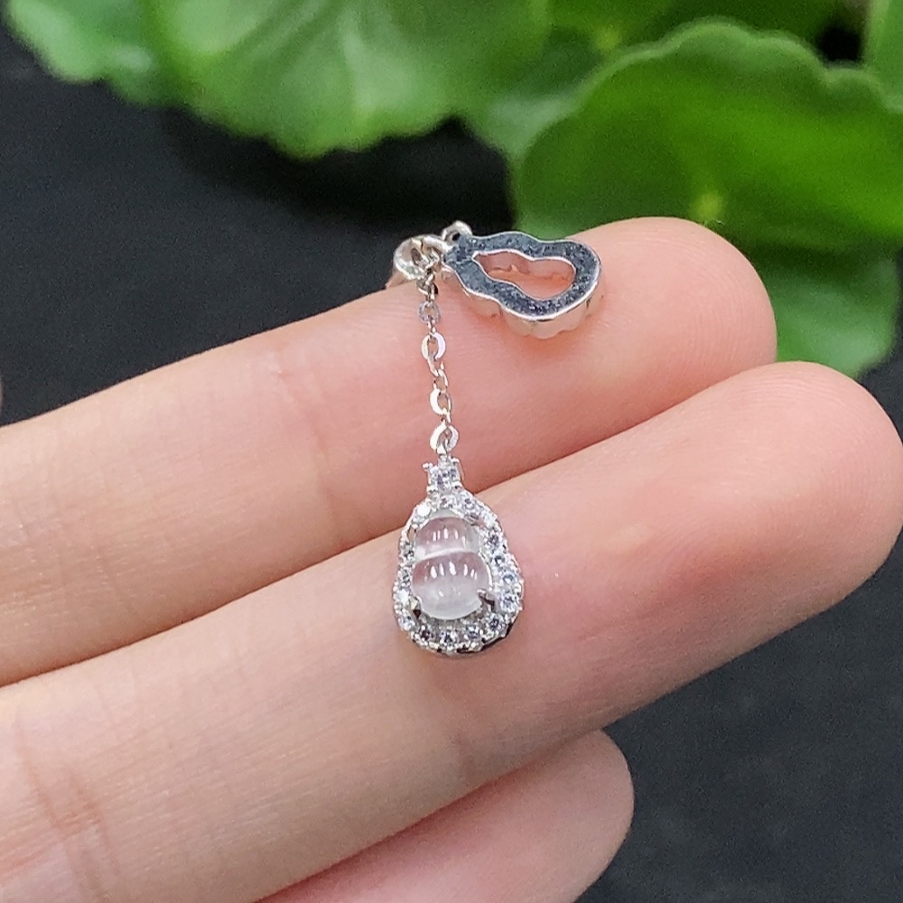 F35090340 Jadeite Gourd Inlaid Necklace Non-Gold Inlaid Total Weight About 2.52g