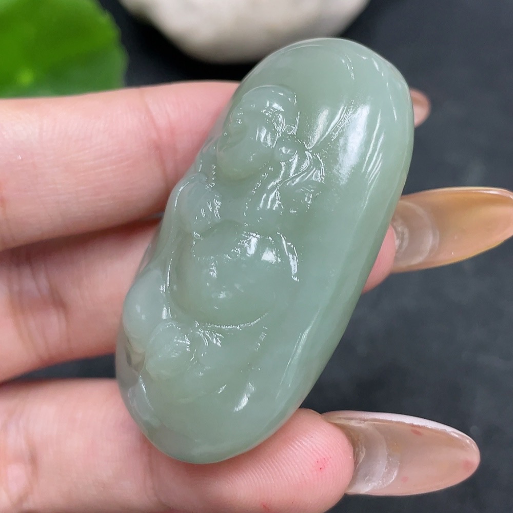 H32823659 Hetian Jade Pendant Buddha Total Weight Approx. 32.9g