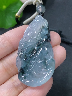 F33849692 Jadeite Pendant of Samantabhadra, Total Weight Approximately 19.65g Including String