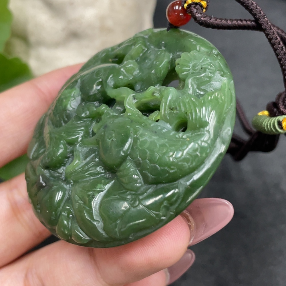 H33845929 Hetian Jade Pendant—Abundance Year After Year