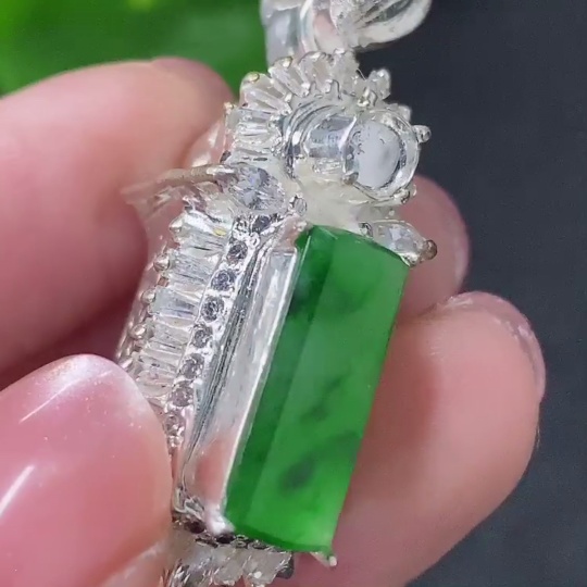 F35088666 Jadeite Inlaid Piece Non-Gold Inlaid Total Weight Approximately 14.1g