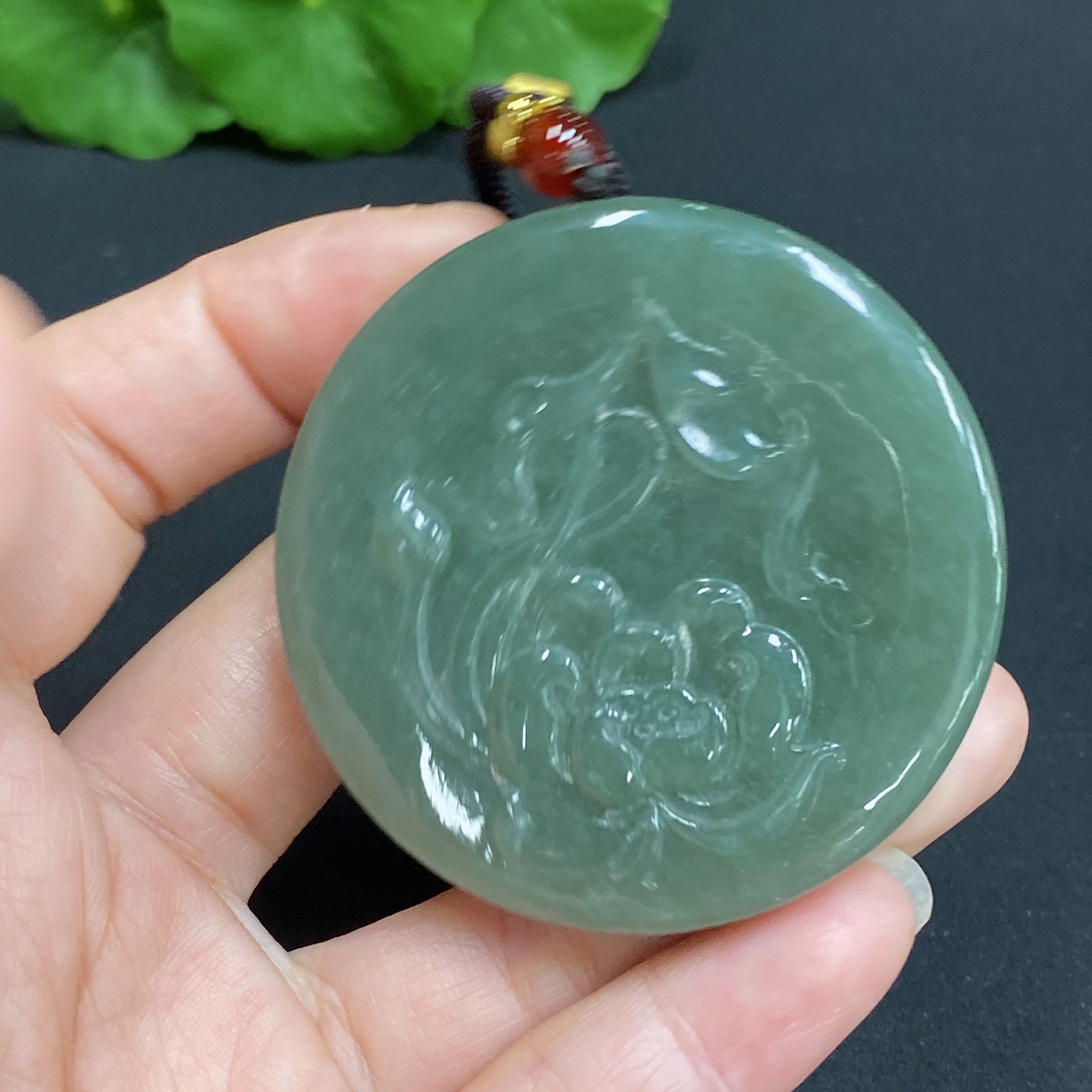 H34985529 Hetian Jade Pendant Lotus Total Weight (including rope) 60.1g