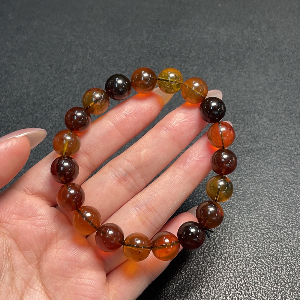 C34041289 Amber Beeswax Bracelet, Total Weight Approx. 12.78g, Size Approx. 10.7mm