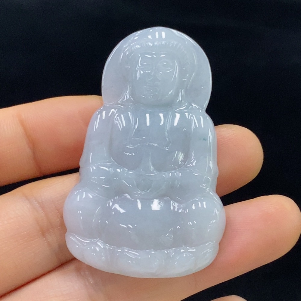 F32790343 Jadeite Guanyin Pendant, Total Weight Approximately 13.87g