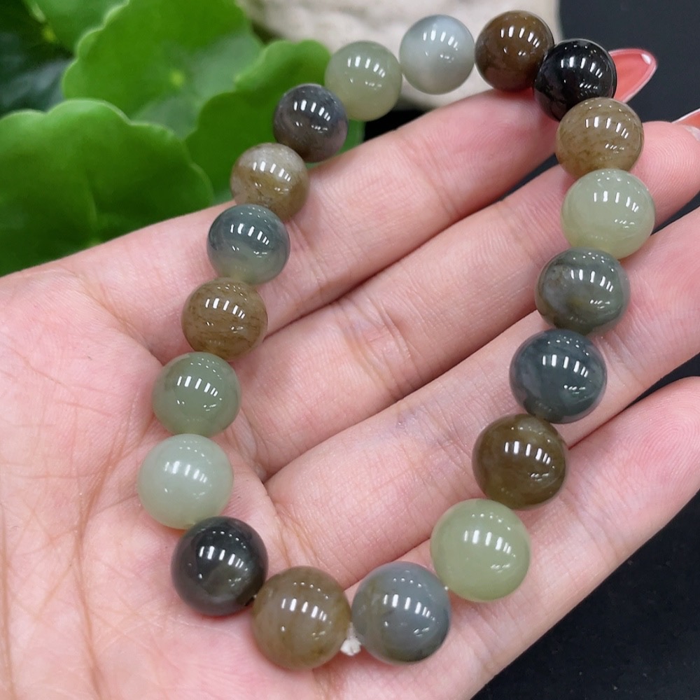H34017219 Hetian Jade Bracelet Approx. 9.8mm Total Weight Approx. 29.2g