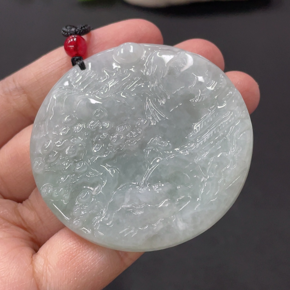 F33875879 Jadeite Landscape Pendant Total Weight Approx.42.97g