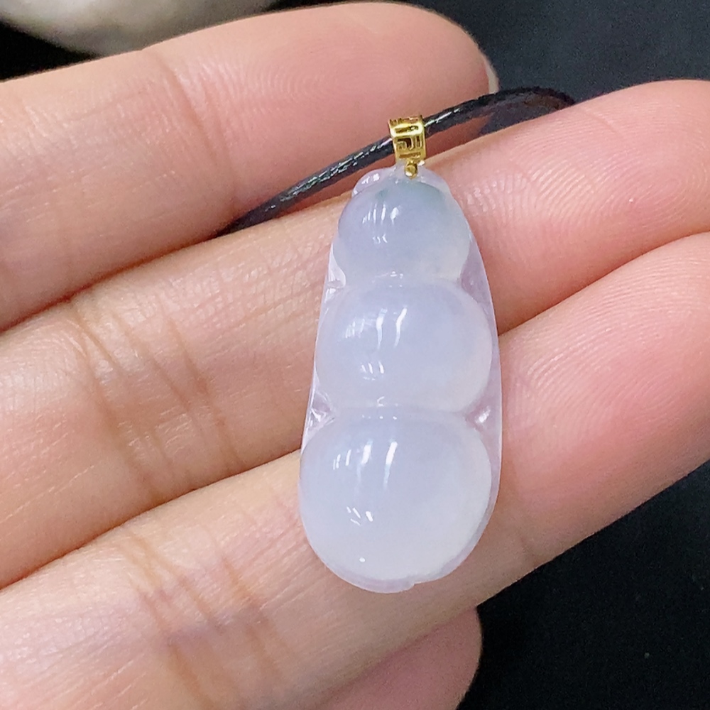 F35117618 Jadeite Pendant Lucky Bean 18k Total Weight Approx. 3.65g Including Rope