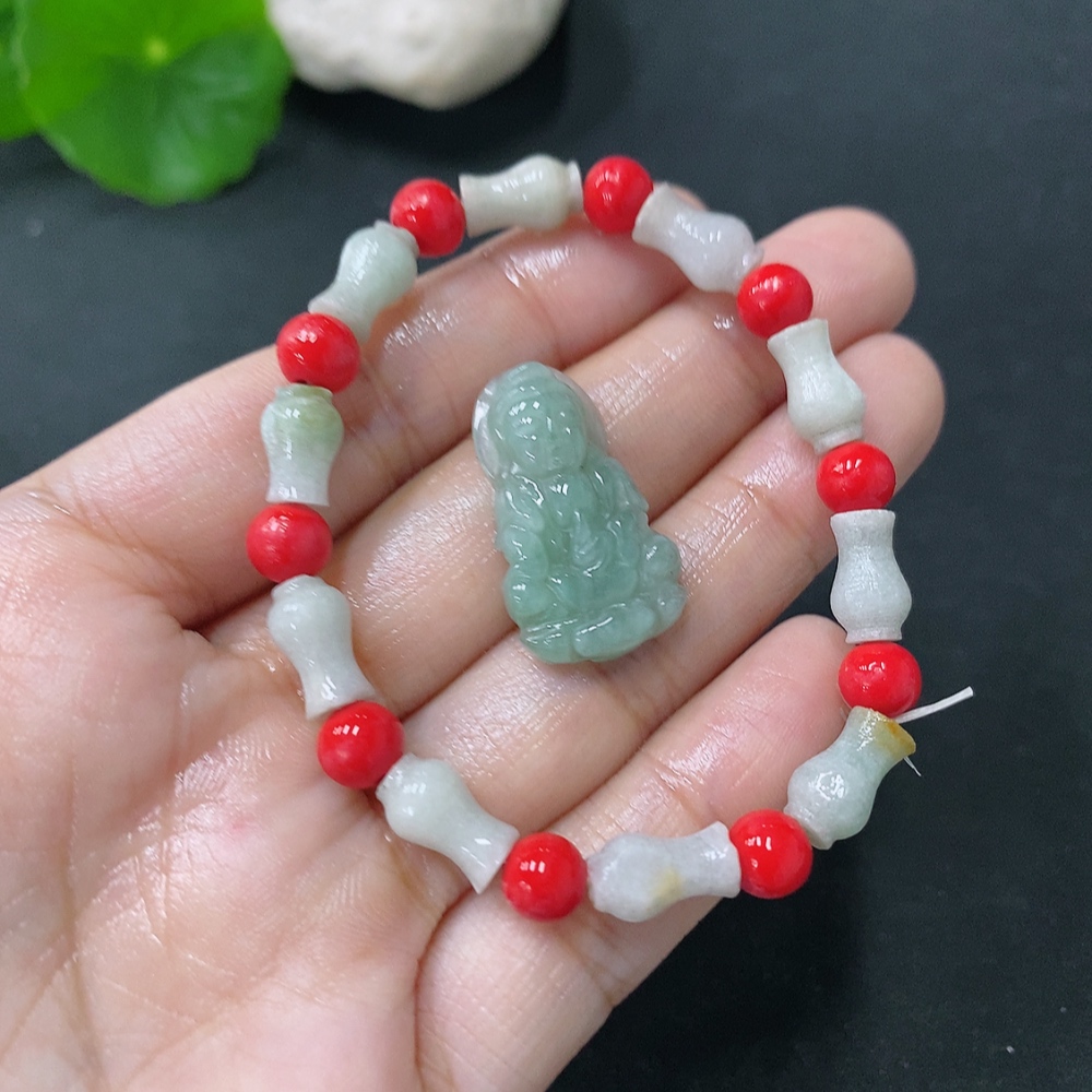 F32761029 Jadeite Bracelet Pendant Sell as a Lot with Non-Grade A Beads Rough