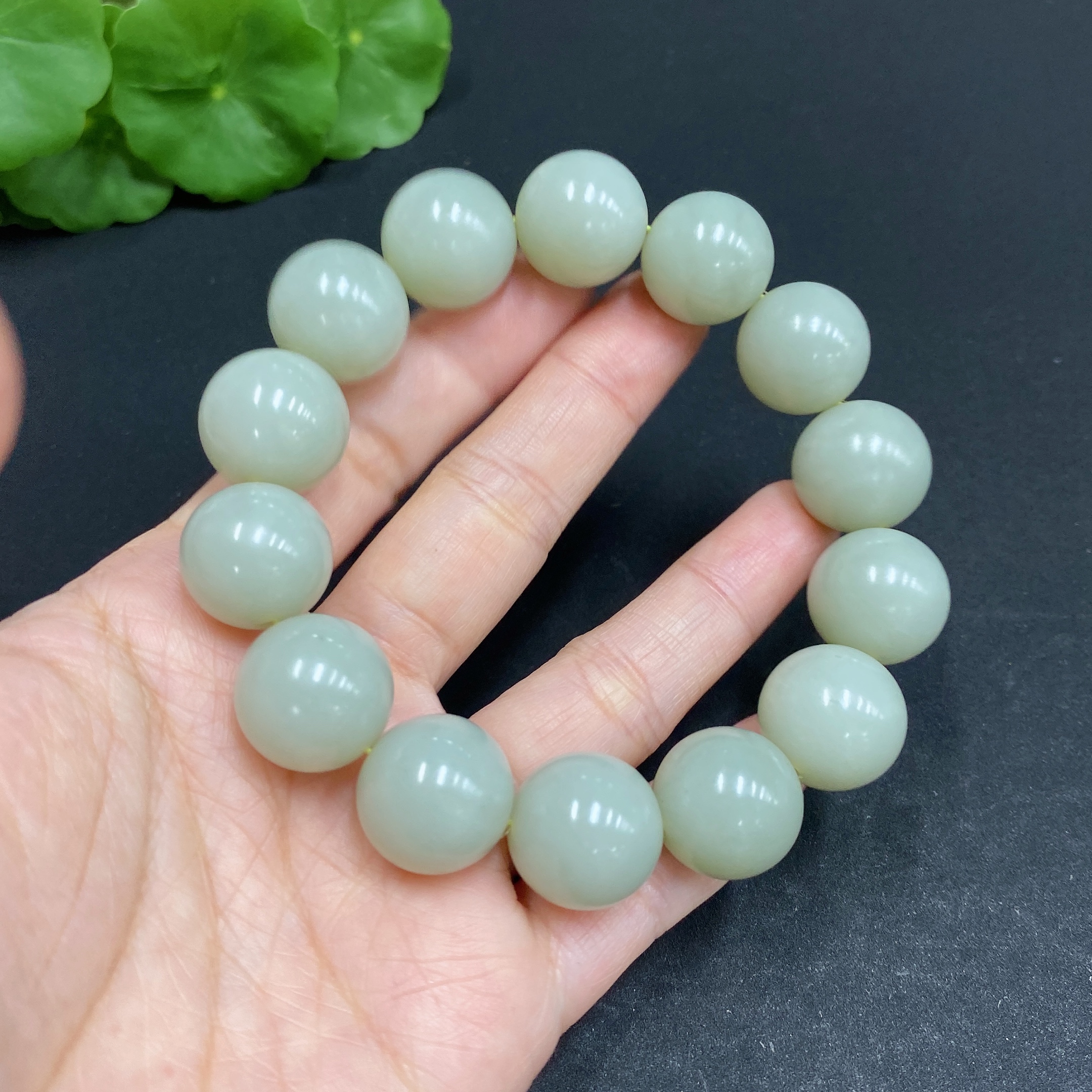 H33903606 Hetian Jade Bracelet   Approx.15.4mm   Total Weight Approx.84.2g