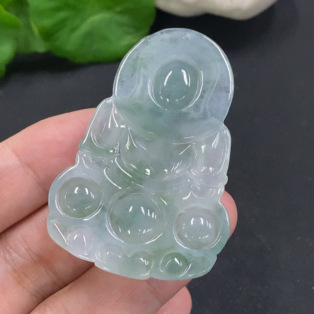 F33856719 Jadeite Guanyin Pendant, Total Weight Approx. 14.5g