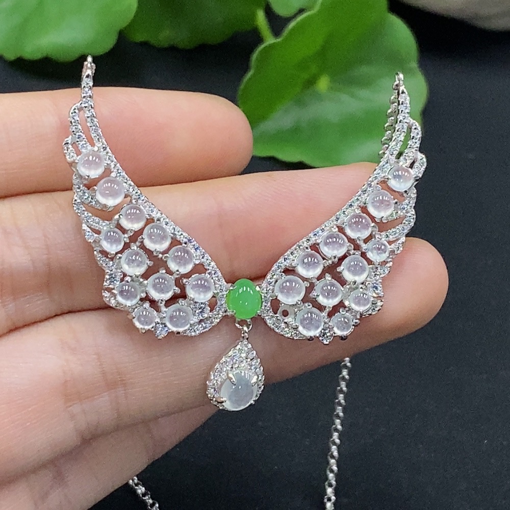 F33866528 Jadeite cabochon inlaid pendant non-gold inlaid total product weight approximately 8.65g