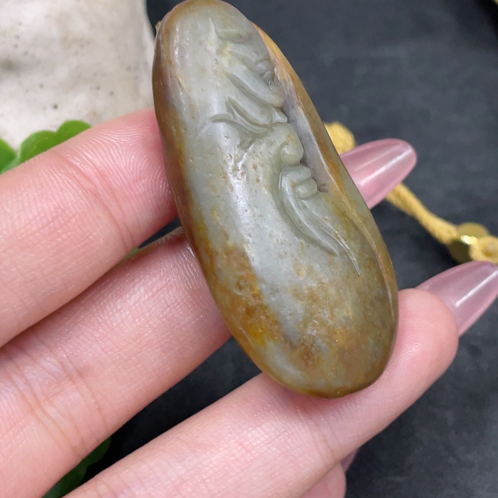 H33898004 Hetian Jade Pendant Guan Gong with Undetermined Skin Color Formation Total Weight (Including Rope) Approx. 23.1g