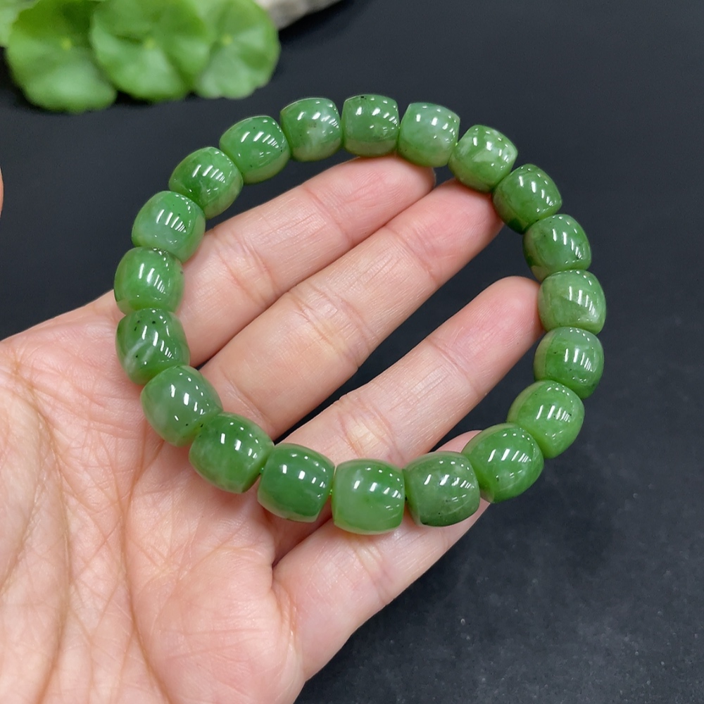H34073612 Hetian Jade Bracelet Approx. 9.8mm Total Weight Approx. 36.4g