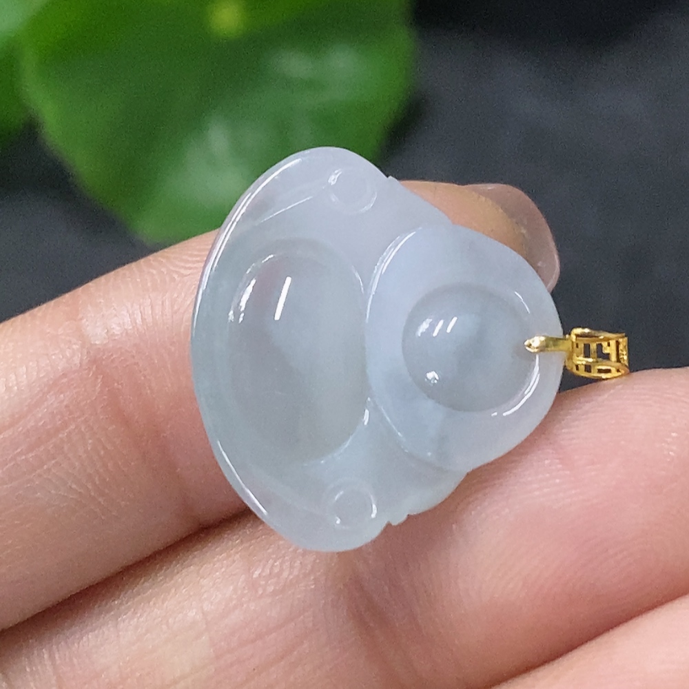 F34042182 Jadeite Pendant Buddha, No Mark, Surface Gold Content Au75%, Total Weight Approx. 2.87g