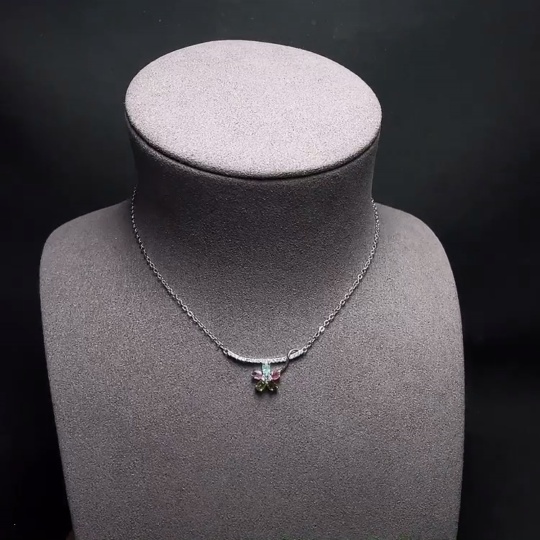 C34988358 Tourmaline Necklace Non-Gold Accent Stones May Be Non-Natural Total Weight Approx. 2.7g
