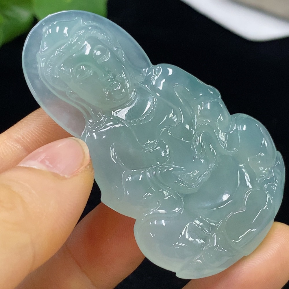 F35095285 Jadeite Guanyin Pendant Total Weight Approx. 26.33g