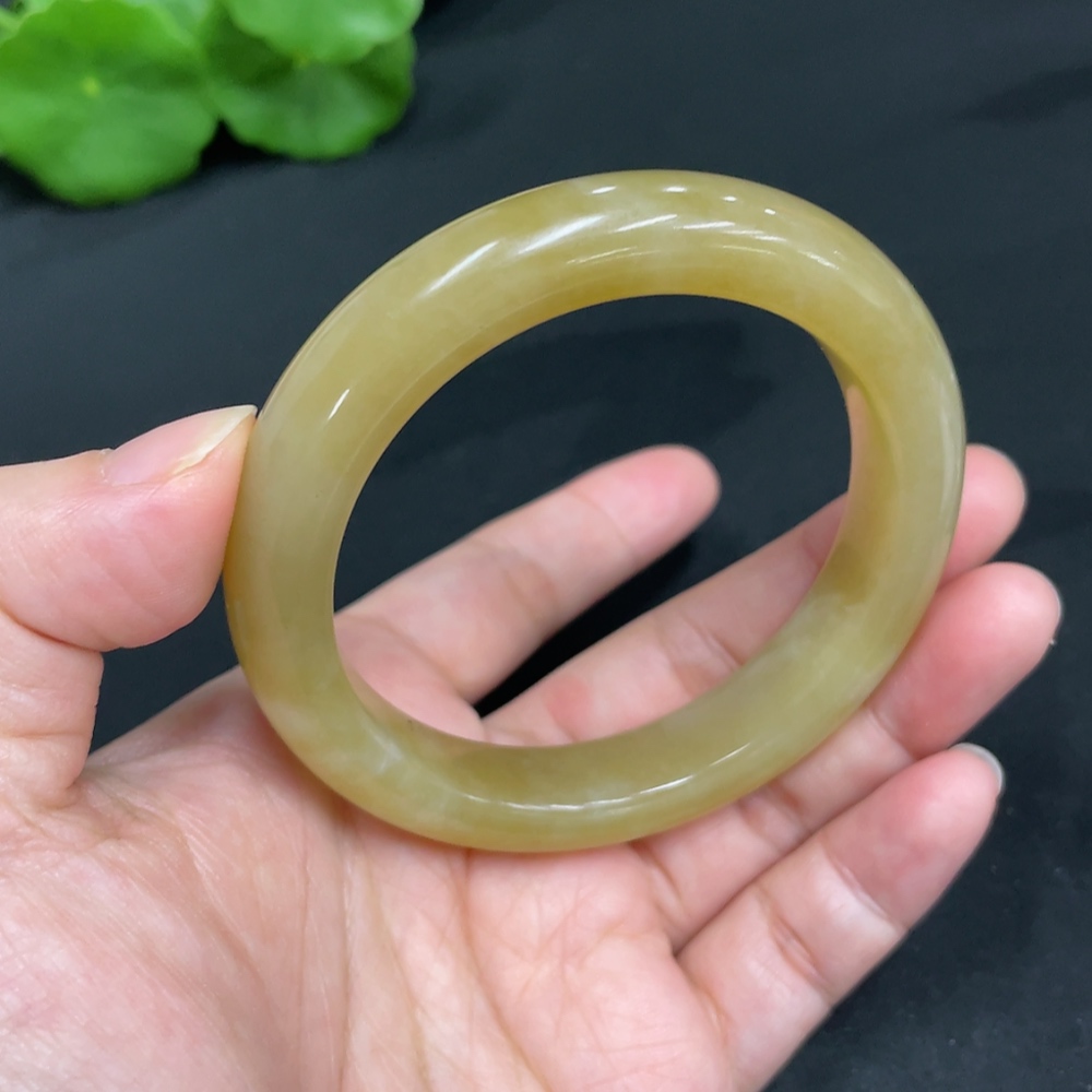 H34071983 Hetian Jade Round Bracelet Size 54.4 Total Weight Approx. 52.8g