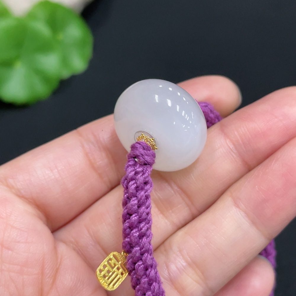 H34072621 Hetian Jade Hand Bracelet Total weight about 11.7g Gold content 72%