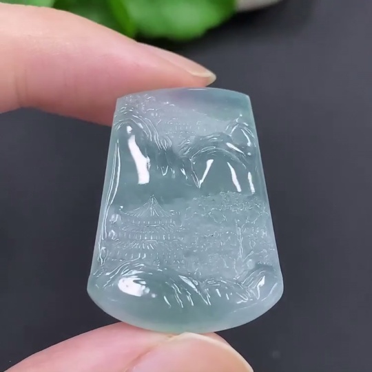 F22491155 Jadeite Landscape Pendant Total Weight 7.949g