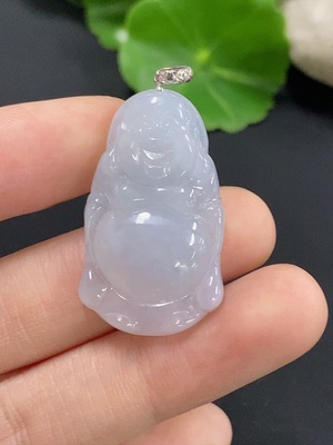 F41903619 翡翠佛公挂件 18K金 货品总重约6.35g