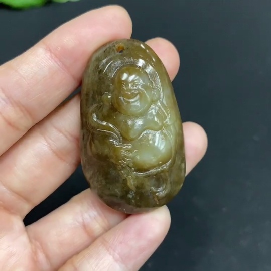H32813929 Hetian Jade Pendant Buddha Total Weight Approx. 21.5g