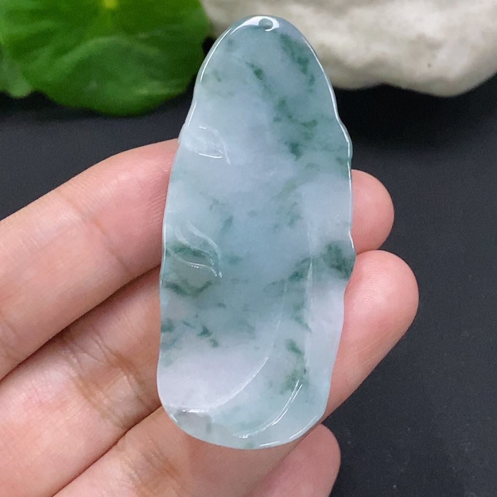 F33856600 Jadeite God of Wealth Pendant, Total Weight Approximately 16g