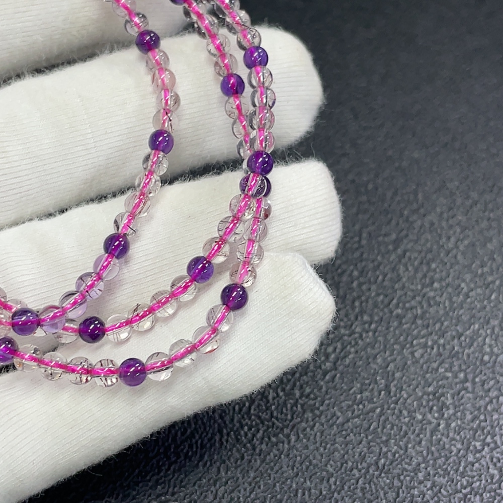 C30532543 Crystal Bead Necklace, Total Weight Approx. 10.84g, Size About 3.7mm