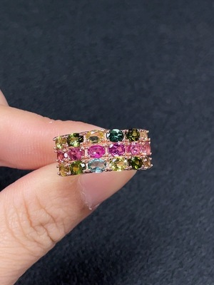 C34990420 Tourmaline Ring Non-Gold Adjustable Shank Total Weight Approx.3.66g Stone Size Approx.3.2*2.3mm