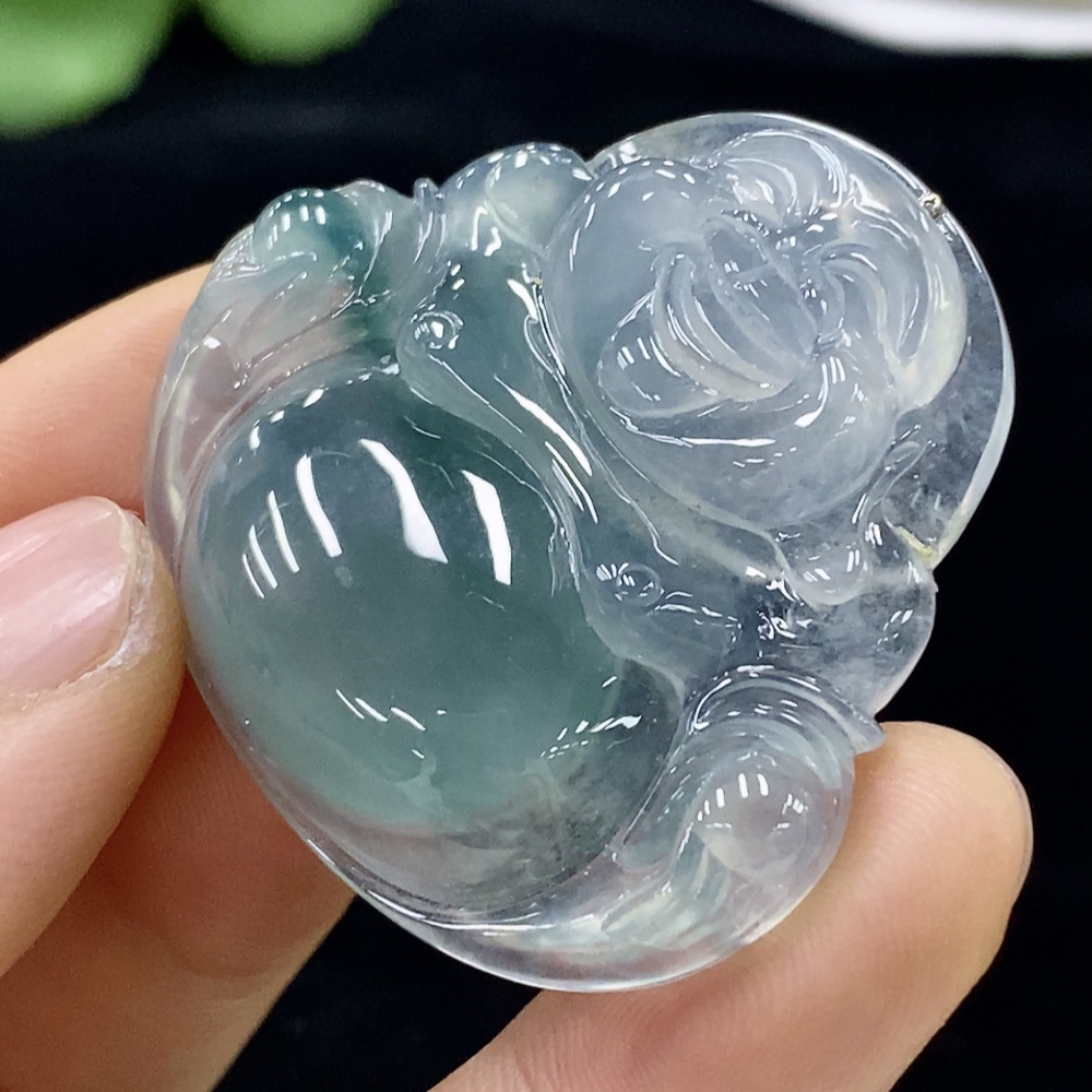 F32731998 Jadeite Buddha Pendant Total Weight Approx. 17.1g