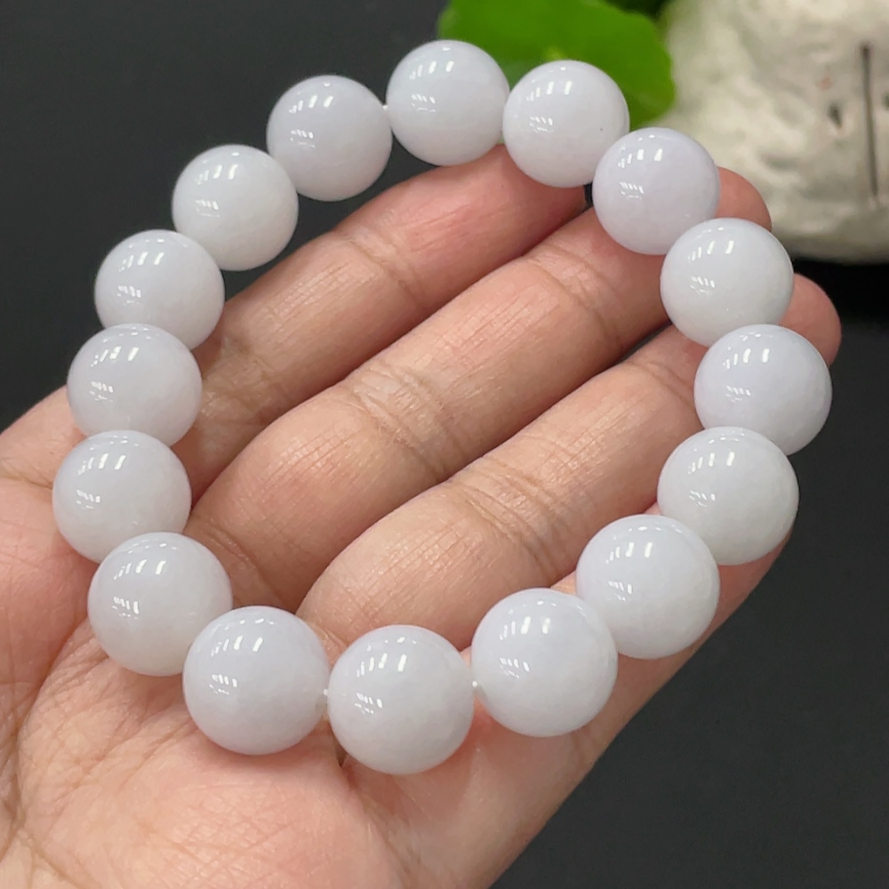 F34058660 Jadeite Bracelet Approx. 12.5mm Beads Total Weight Approx. 53.8g