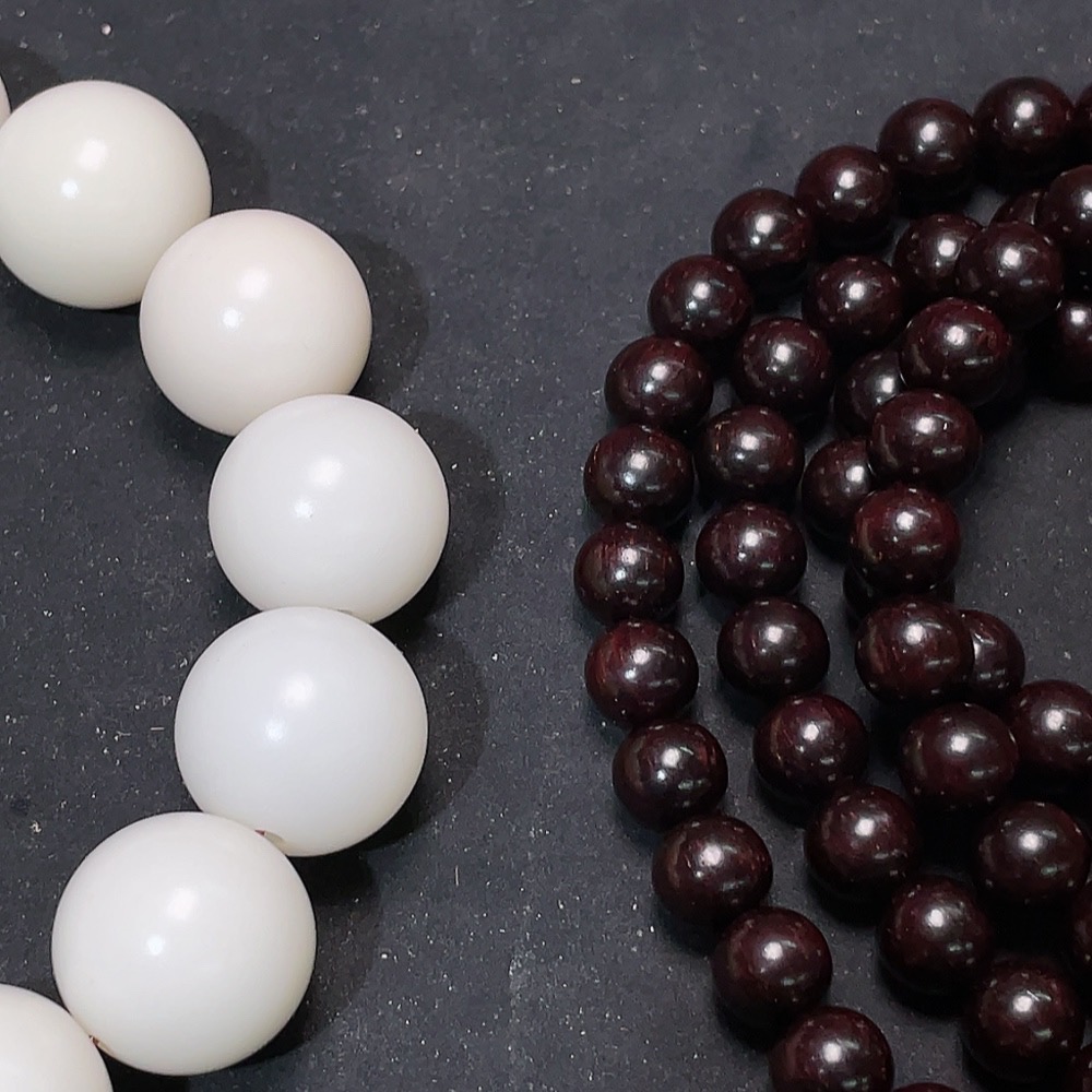 W35144387 Purple Sandalwood Long Strand + Bodhi Root Bracelet (Sell as a Lot)