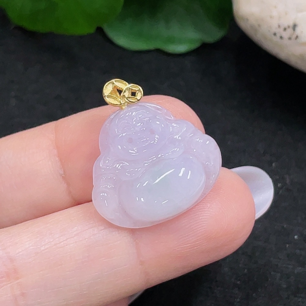 F33917094 Jadeite Buddha Pendant Non-Gold Inlaid Total Weight About 2.74g