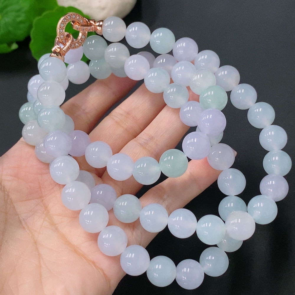 F28307875 Jadeite Bead Necklace Approx. 10mm Total Weight Approx. 117.8g Non-Gold