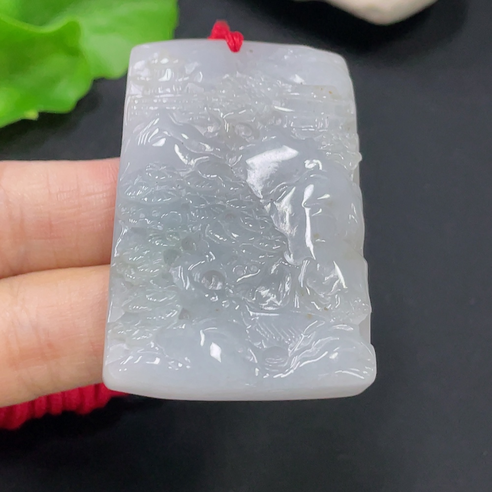 F31674134 Jadeite Pendant Landscape with Cord Total Weight Approx. 37.4g