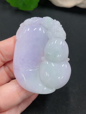 F30453110 Jadeite Fortune and Longevity Pendant