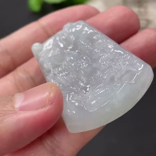 F34018139 Jadeite Landscape Pendant Total Weight Approx. 18.37g