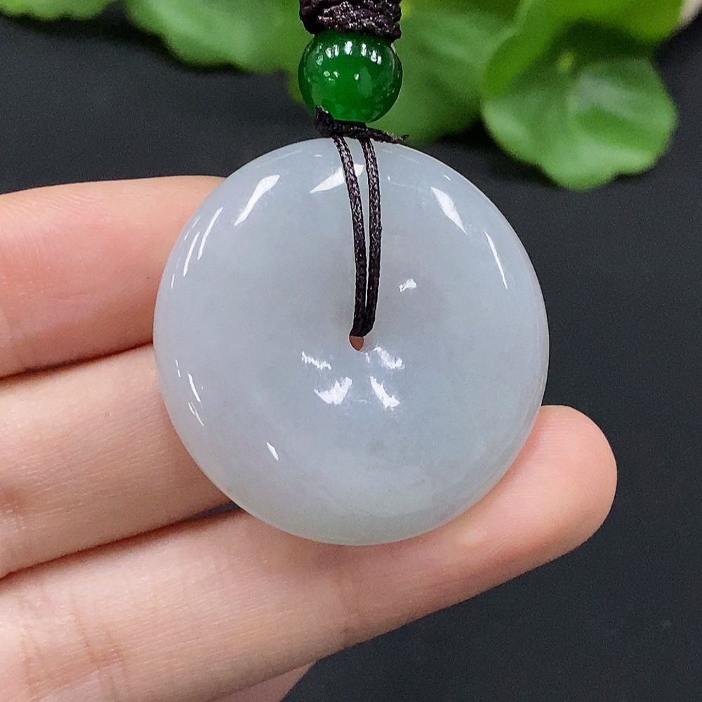 F35091002 Jadeite Safety Buckle Pendant with Non-A Grade Beads, Total Weight Approx. 18.96g