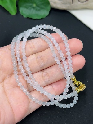 F46545832 翡翠珠链 卡3.7mm左右  非金  货品总重约16.7g